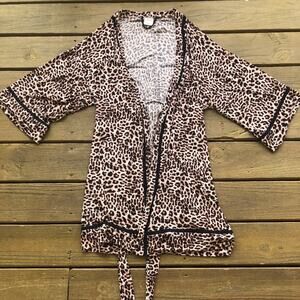 SOMA Intimates Cheetah Print Kimono Wrap Robe
